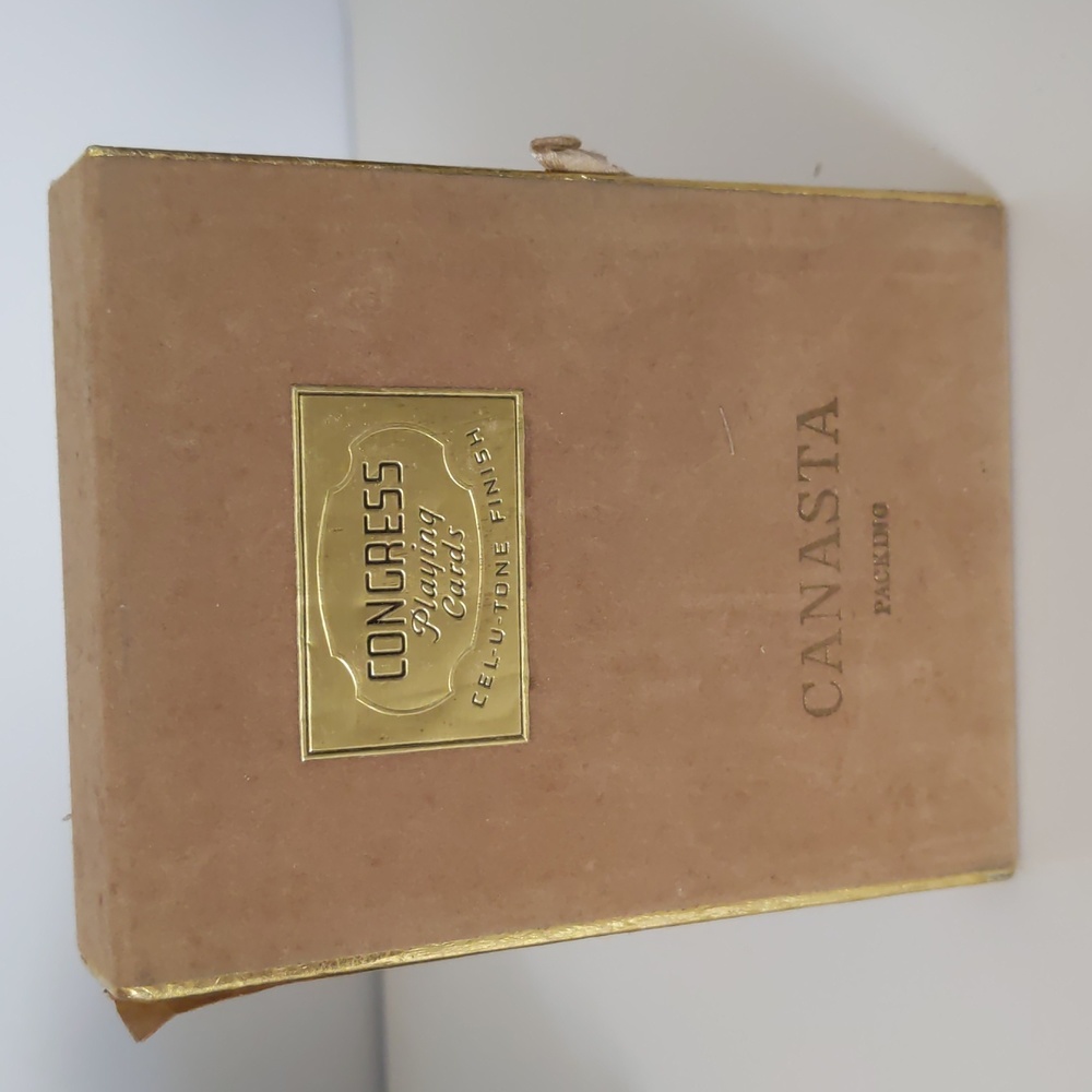 Vtg Sealed Congress Playing Cards Cel-U-Tone Finish Canasta Packing Southwestern